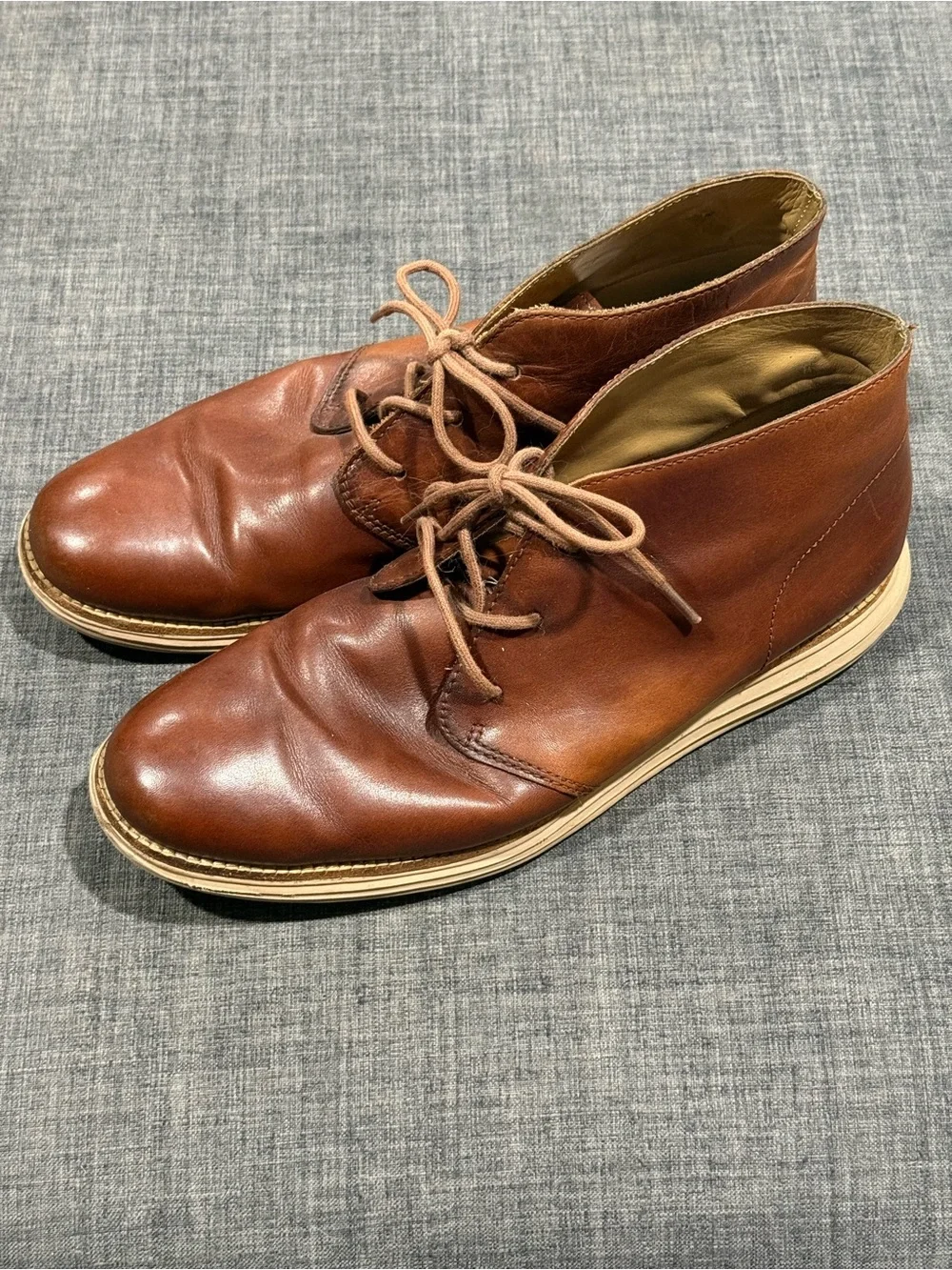 Men's Cole Haan Brown Leather Chukka Boots - Classic Lace-Up Style